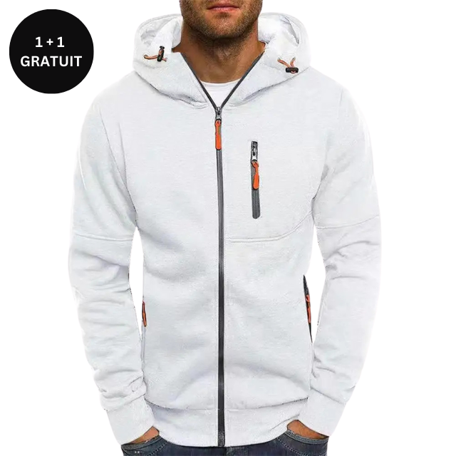 Slim Fit Hooded Zipper Sweatshirt