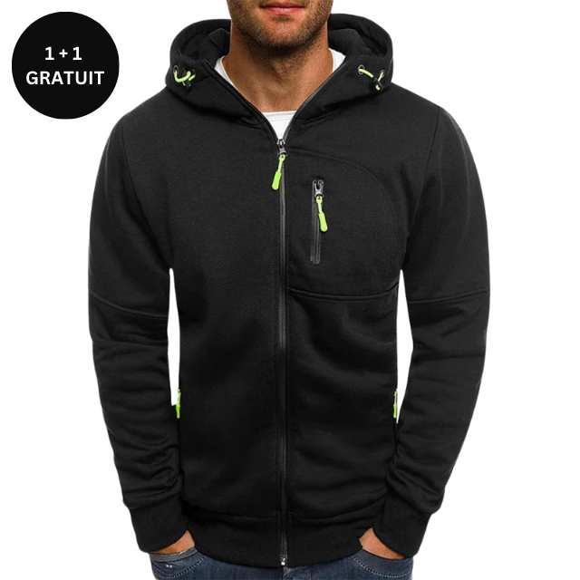 Slim Fit Hooded Zipper Sweatshirt