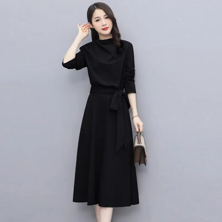 Long Sleeves Dresses Women's Elegant Midi Dresses for Women Womens Office Dress Woman Streetwear Autumn Winter Korean Style New