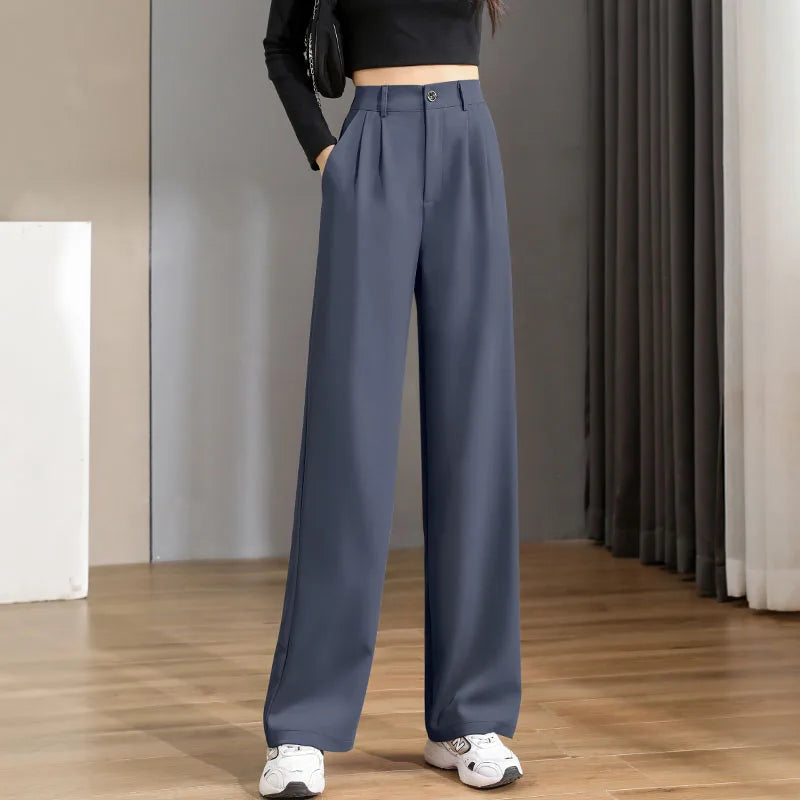 High-Waist Wide-Leg Suit Pants