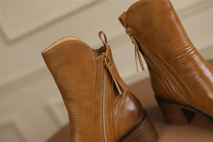 Modern Vegan Leather Ankle Boots