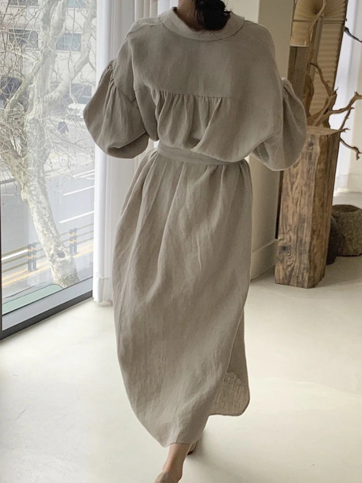 Dresses for Women 2023 Cotton and Linen Loose A-LINE Casual Lace-up Comfortable Women's Summer Wear Long Party Female Dress