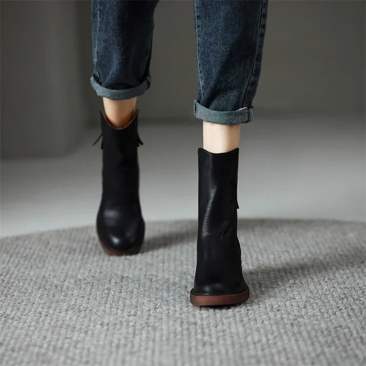 Modern Vegan Leather Ankle Boots