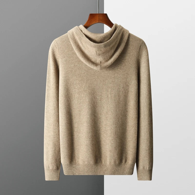 Men’s Hooded Cashmere O-Neck Pullover