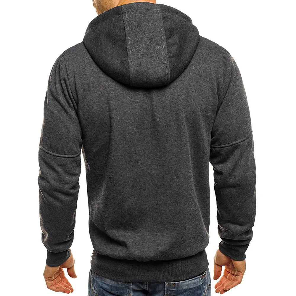 Slim Fit Hooded Zipper Sweatshirt