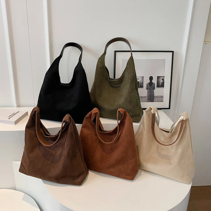 Ottuppia Minimalist Vegan Suede Hobo Bag – Elegant & Practical Companion