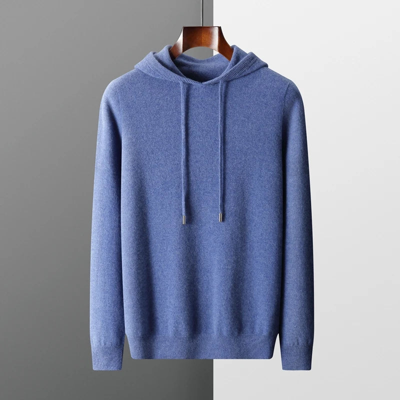 Men’s Hooded Cashmere O-Neck Pullover