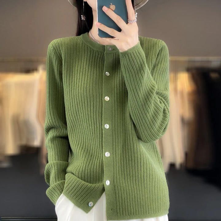 2023 Women's Cardigan Sweater Autumn/Winter Knitted Cashmere Cardigan Solid Color Single breasted Women's Sweater Coat Top