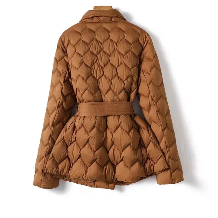 Water Wave Quilted Mid-Length Jacket