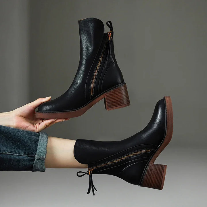 Modern Vegan Leather Ankle Boots