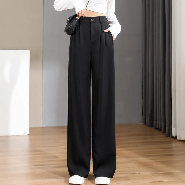 High-Waist Wide-Leg Suit Pants