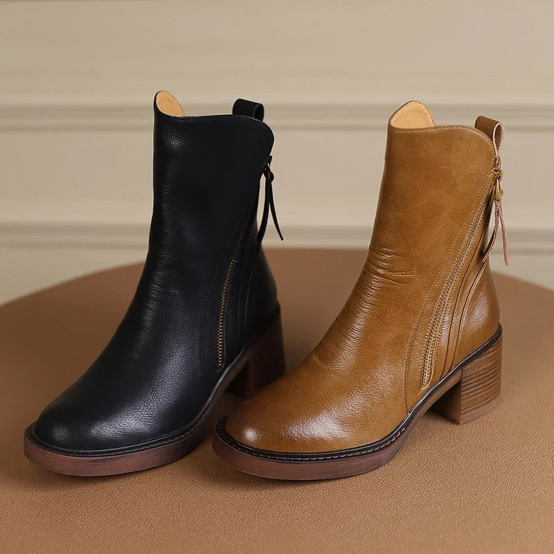 Modern Vegan Leather Ankle Boots