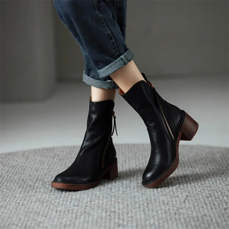 Modern Vegan Leather Ankle Boots