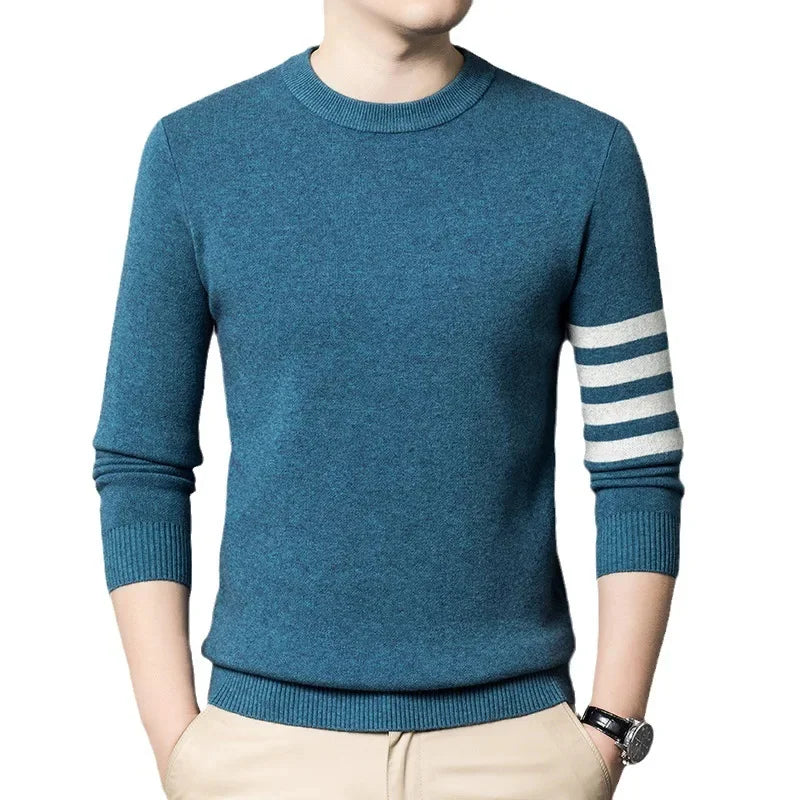 Men’s 4-Bar Striped Luxury Wool Sweater