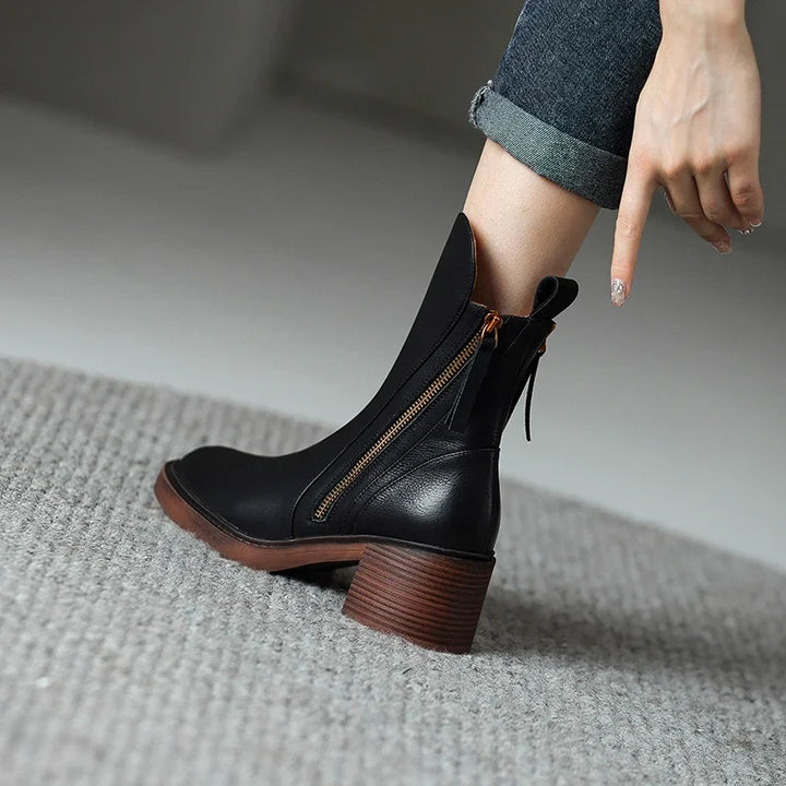 Modern Vegan Leather Ankle Boots