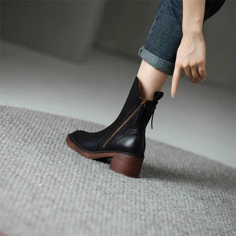 Modern Vegan Leather Ankle Boots