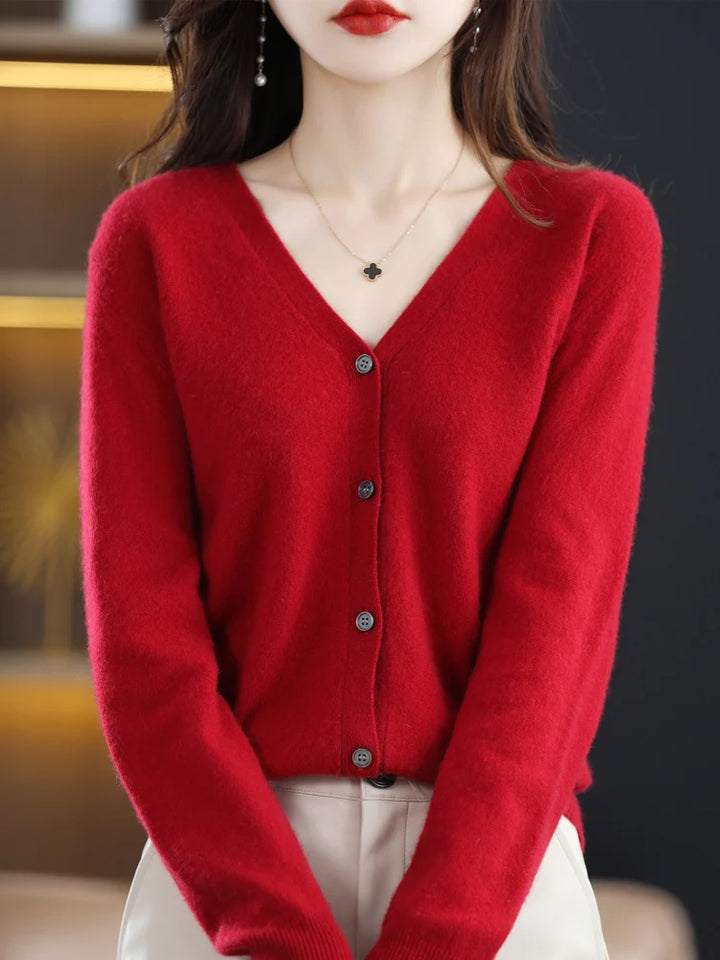 2024 Women Cardigans Long Sleeve Knitted Outerwear Solid Thin Spring Autumn Sweaters V-neck Knitwears Korean Fashion Cardigans