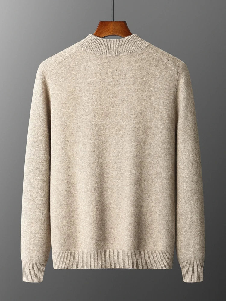 Men’s Zippered Cashmere Knit Sweater