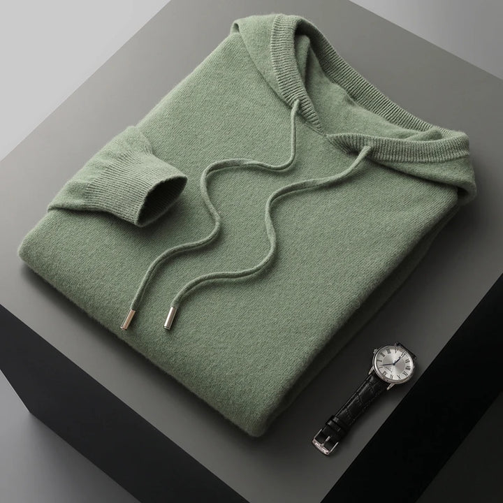 Men’s Hooded Cashmere O-Neck Pullover