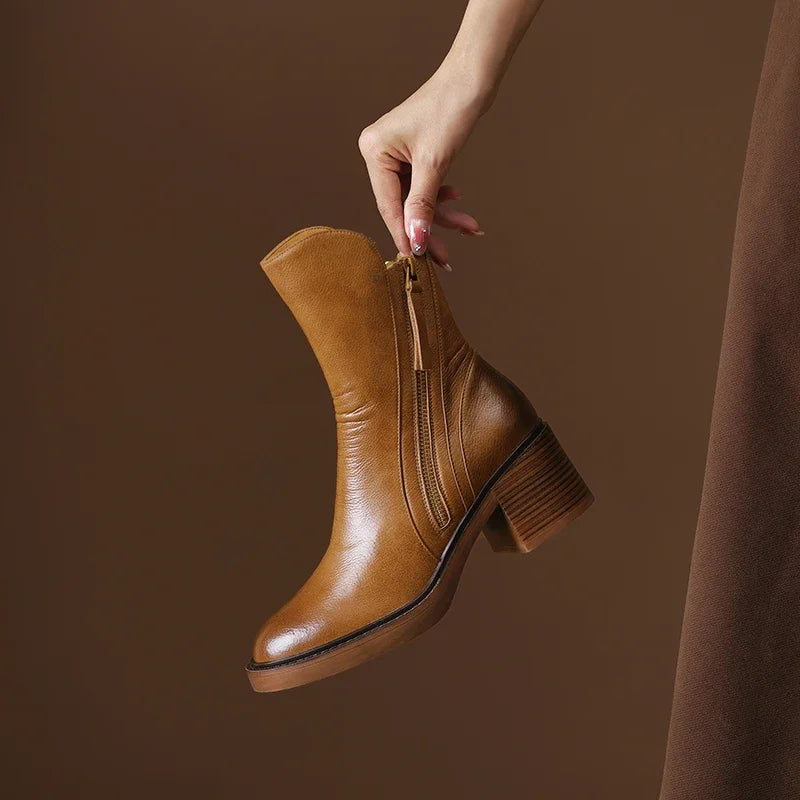 Modern Vegan Leather Ankle Boots