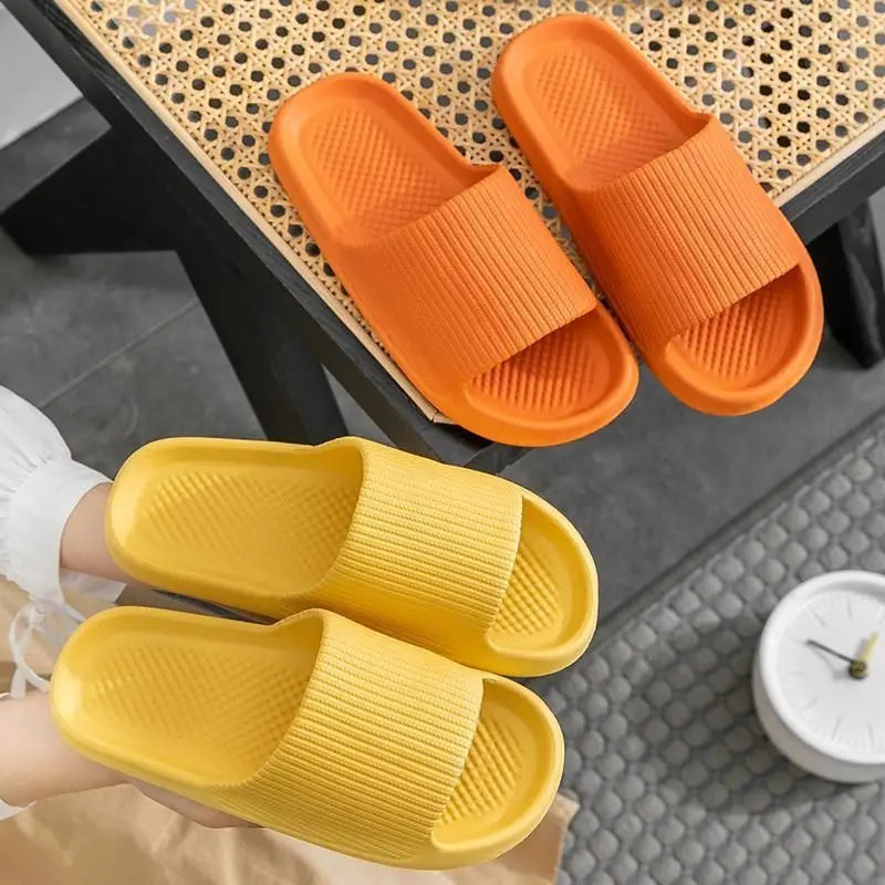 Thick Platform Bathroom Home Slippers Women Fashion Soft Sole EVA Indoor Slides Woman Sandals 2024 Summer Non-slip Flip Flops