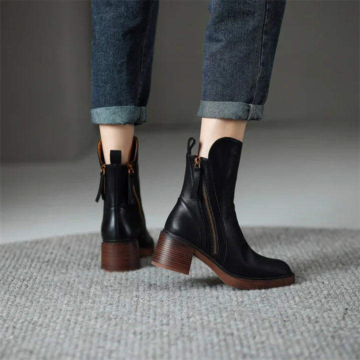 Modern Vegan Leather Ankle Boots