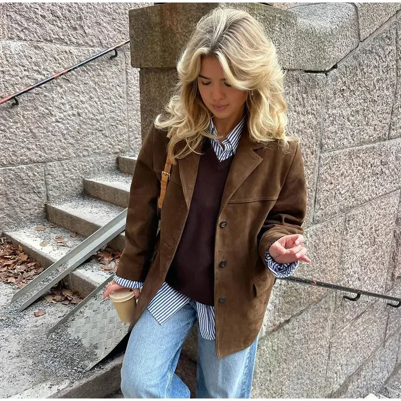 Timeless Suede Button-Up Jacket