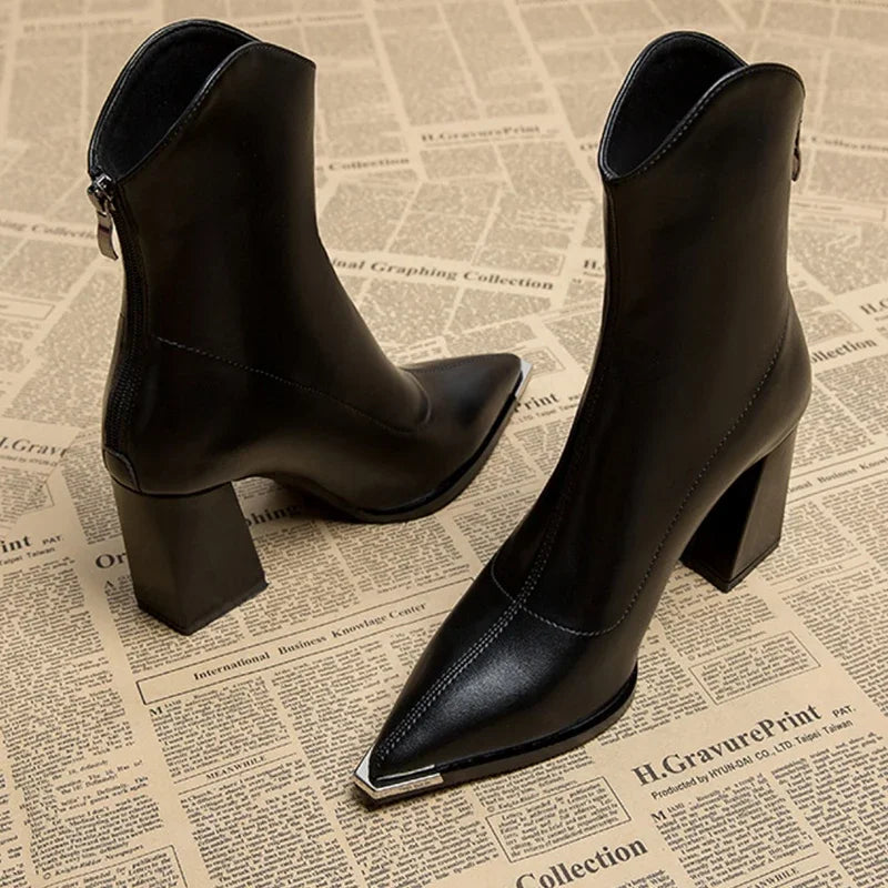 Elegant Pointed-Toe Ankle Boots