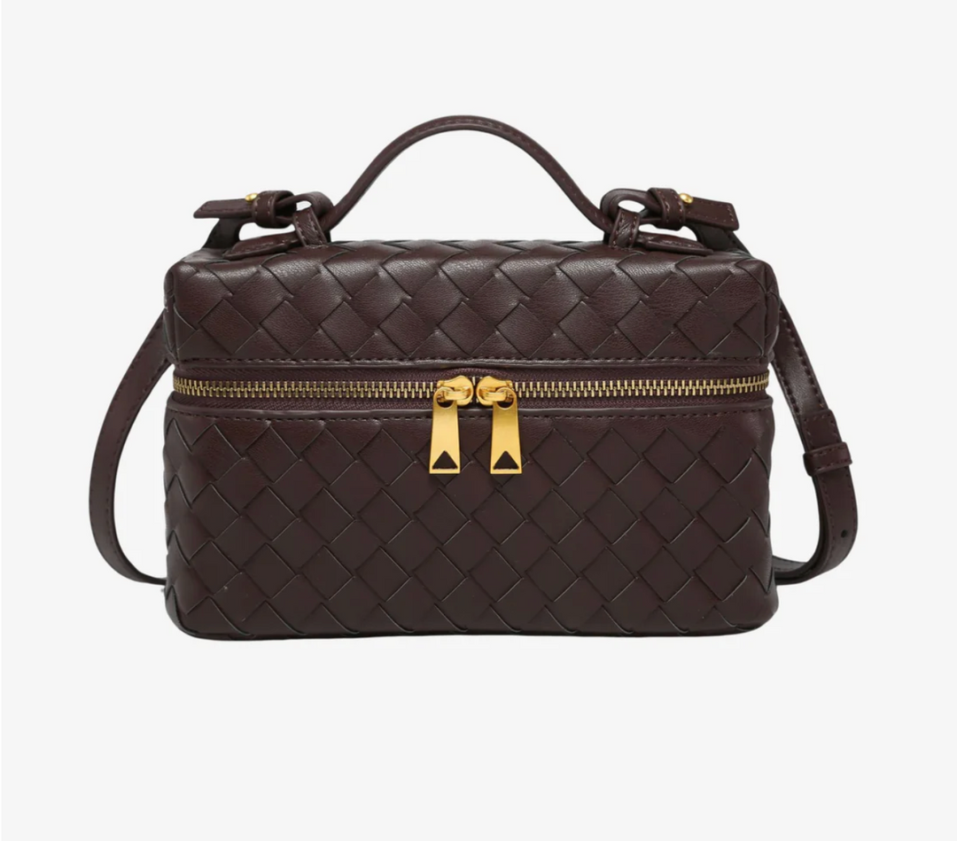 Luxe Woven Vegan Leather Box Bag