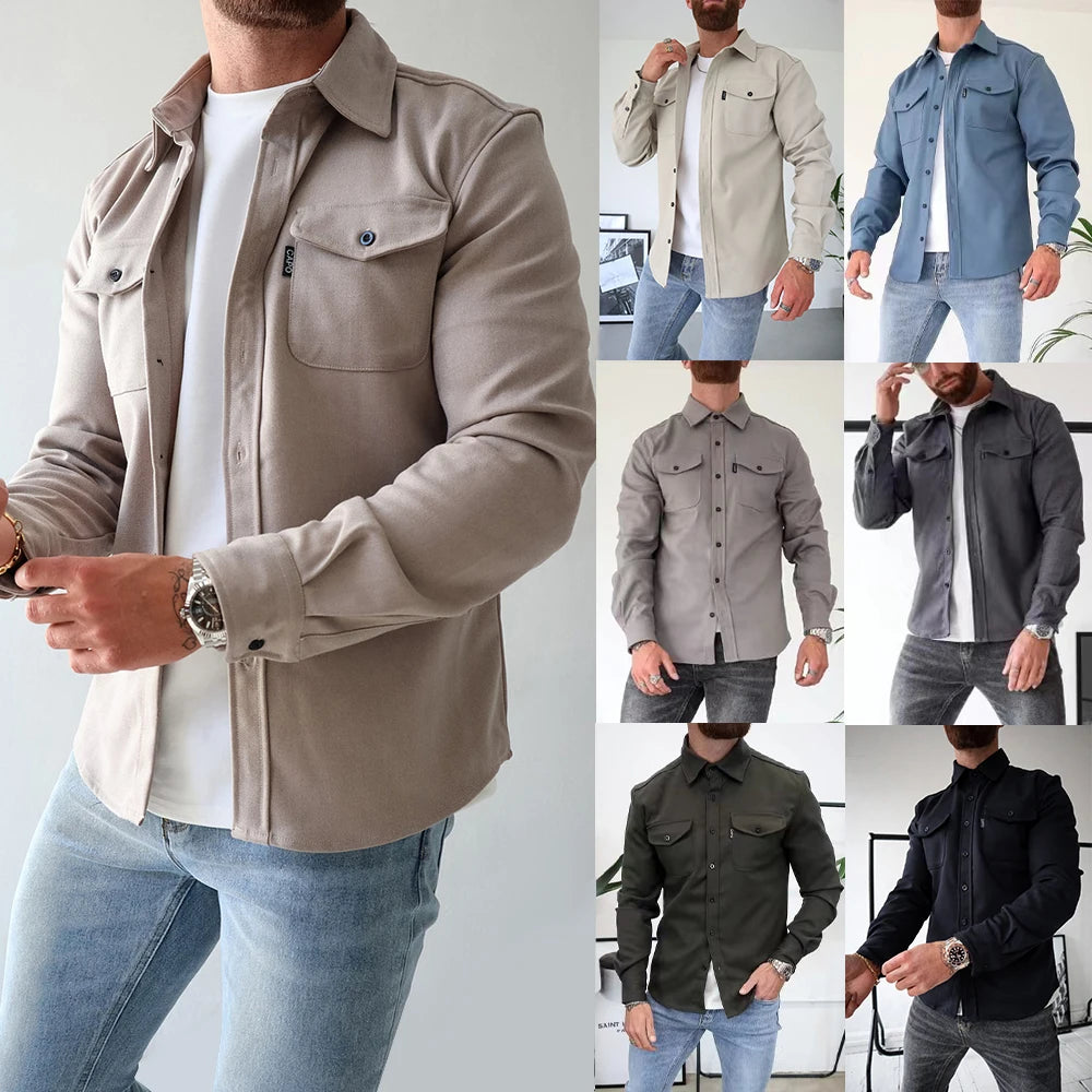 Men’s Street Style Long Sleeve Work Shirt