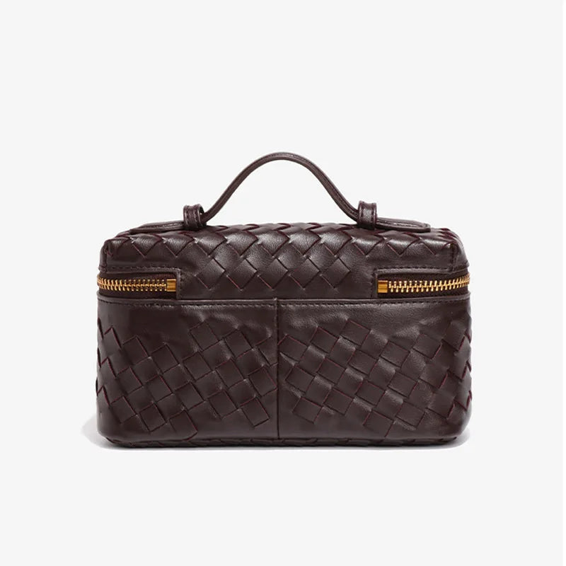 Luxe Woven Vegan Leather Box Bag