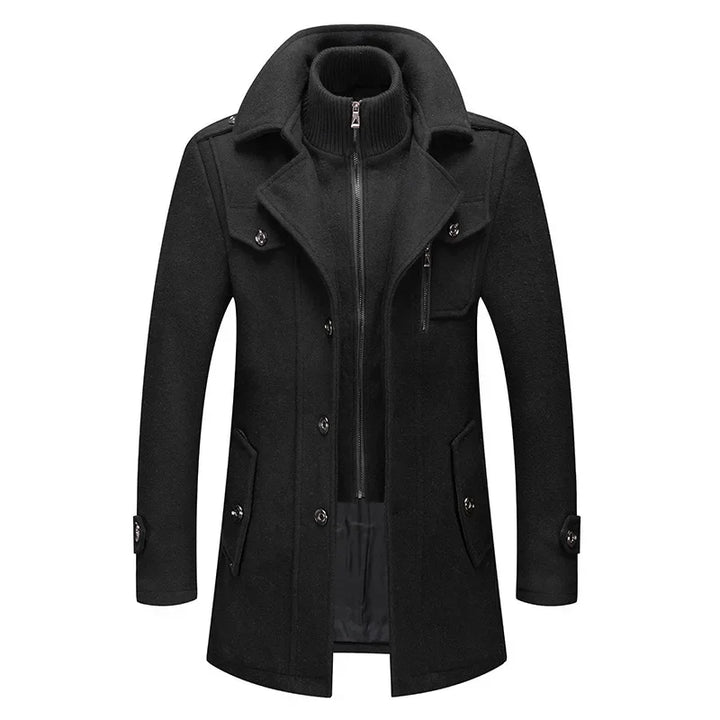 Double Collar Woolen Coat