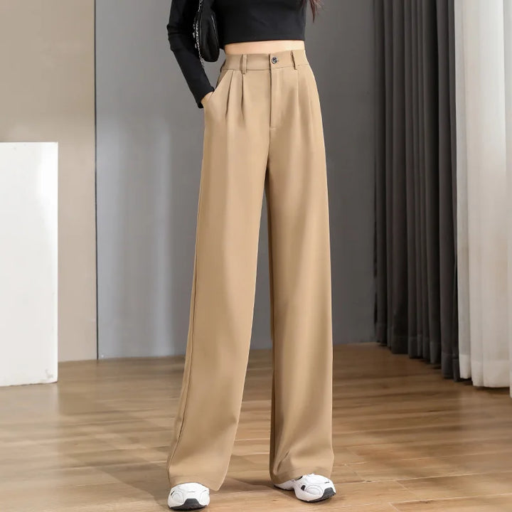 High-Waist Wide-Leg Suit Pants