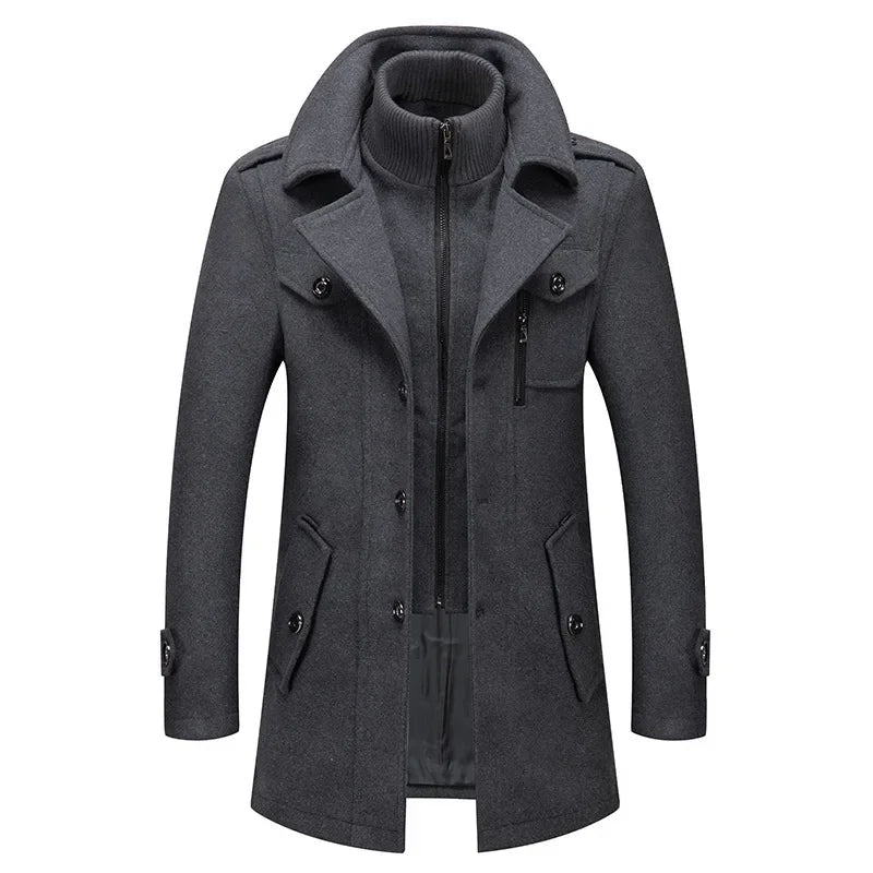 Double Collar Woolen Coat