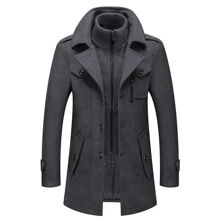 Double Collar Woolen Coat